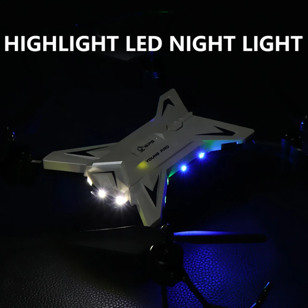 KY601G Aerial View Dual GPS Foldable Remote Control USB Charging ABS FPV Intelligent 4K HD LED Ligh