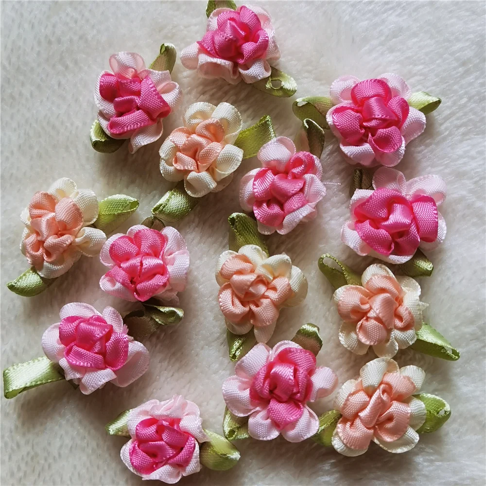 100 Mini Rose In Raso Multicolore – 15 Mm, Fiori In Tessuto Per Fai Da Te, Cucito, Decorazioni Matrimonio E Artigianato