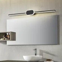 Черный/белый современный светодиодный светильник-зеркало 0,4 м~ 0,8 м, настенный светильник для ванной комнаты, санузел, зеркало, бра, светильники