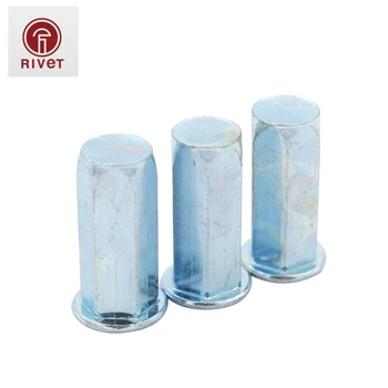 

100/50PCS M4/M5/M6/M8/M10 Carbon Steel Flat Head Full Hex Hexagon Close End Rivet Nuts Insert Rivet Nut Multi Size
