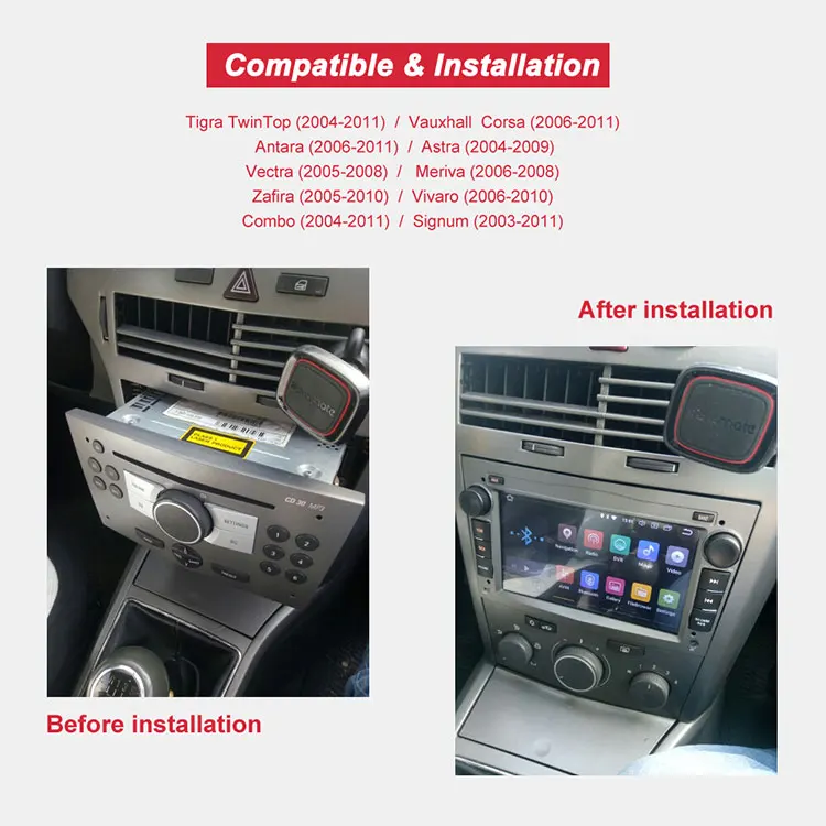 Excellent Bonroad 2 DIN 7" Android 9.0 Car GPS Navigation Multimedia Player For Opel Astra Vectra Antara Zafira Corsa Video Audio Player 6