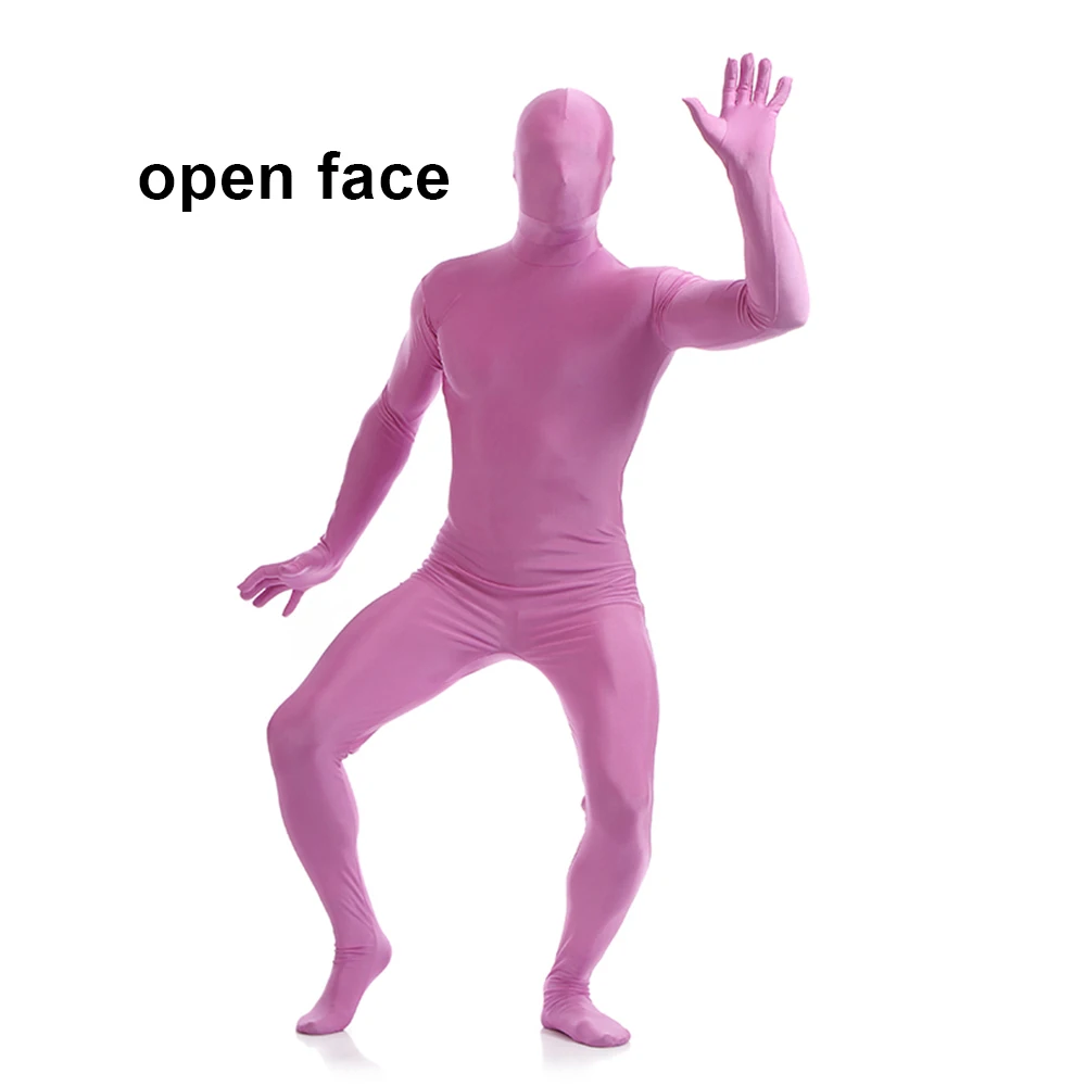 Pink Joji Zentai suit Open Face Catsuit Halloween Costumes Adult Bodysuit Stage unitard Dance wear cosplay costume,adult unitard