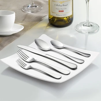 

5 pcs Five-piece Cutlery Set Stainless Steel Kitchen Utensil Flatware Knife Fork Spoon Set