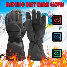 Перчатки с подогревом на электрической батарее, 3 температурных режима, теплые водонепроницаемые перчатки для сноуборда, зимние уличные спортивные лыжные перчатки для велосипеда