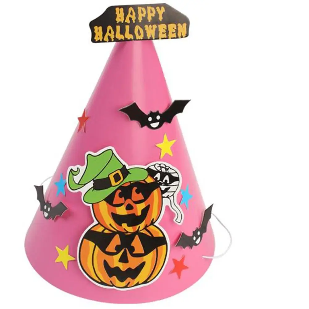 Pink pumpkin Новинка для мальчиков и девочек; для детей; самодельная шляпа на Хэллоуин; шляпа ведьмы; Шляпа Волшебника; звезды; необычные шляпы волшебников; костюмы на Хэллоуин; Прямая поставка - Цвет: Pink pumpkin