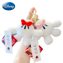 Disney llavero de mochila escolar de 11cm, colgante creativo de Mickey Mouse, Minnie, mano de Palma, muñeco de juguete de peluche para niña