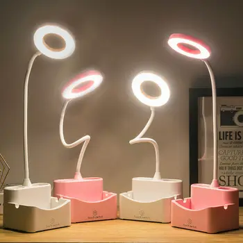 

USB Rechargeable Table Lamp Multi-Function Dimmable Touch Control Ring table light Eye Protection