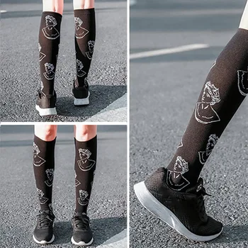 

Sports Socks Compression Socks Women Men Knee High/Long Printed Polyester Nylon Hosiery Footwear Accessories