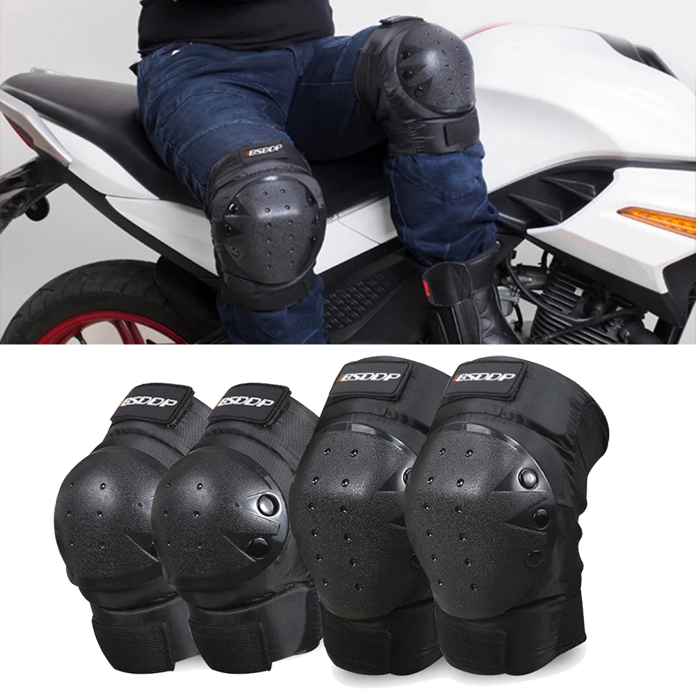 

4PCS Motorcycle Motorbike Short Knee Braces Elbow Guards Set Off-Road Equipment Protector ABS Black Motorcycle Body Protector