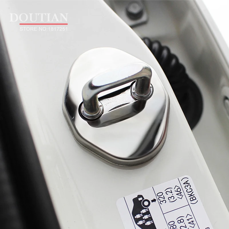 4pcs 3D Stainless Steel Door Lock Buckle Protection Protective Cover trim for Mazda cx3 cx5 cx30-Auto Accessories