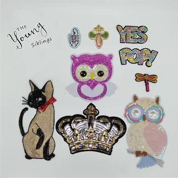 

Cute Animal Embroidery Stickers Sequins Butterfly Hot melt adhesive Patches Iron on patch Mixture Badge DIY Clothing Accessories