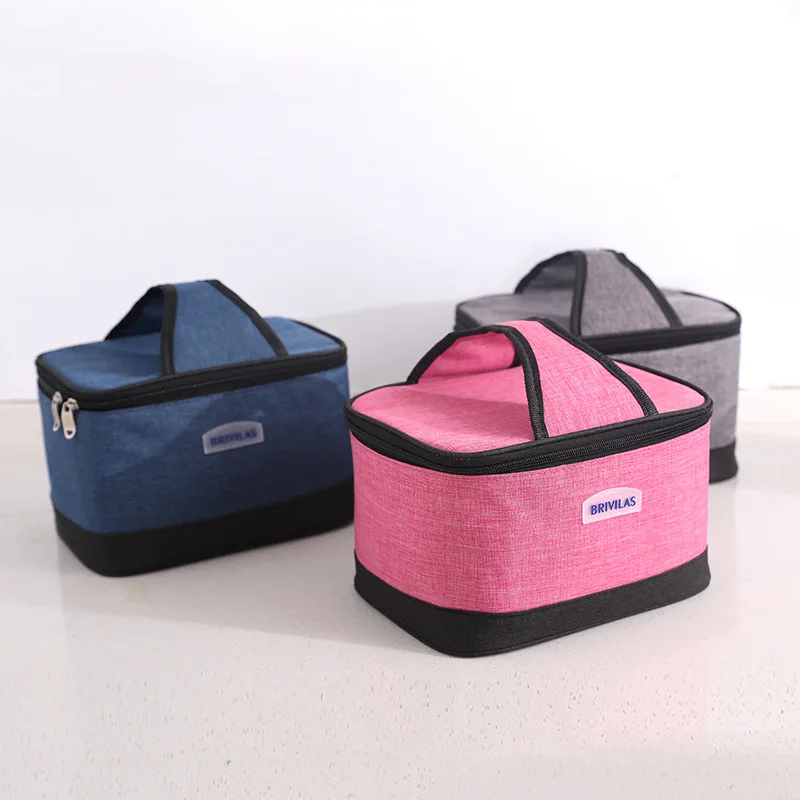 

PACGOTH Simple Waterproof Oxford Cloth Insulated Lunch Box Tote Bag School Picnic Thermal Fresh Food Width Portable Lunch Bag