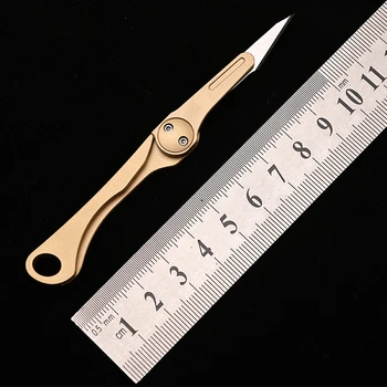 

Brass Mini Folding Knife Utility Knife Disassemble Express Knife EDC Outdoor Tools