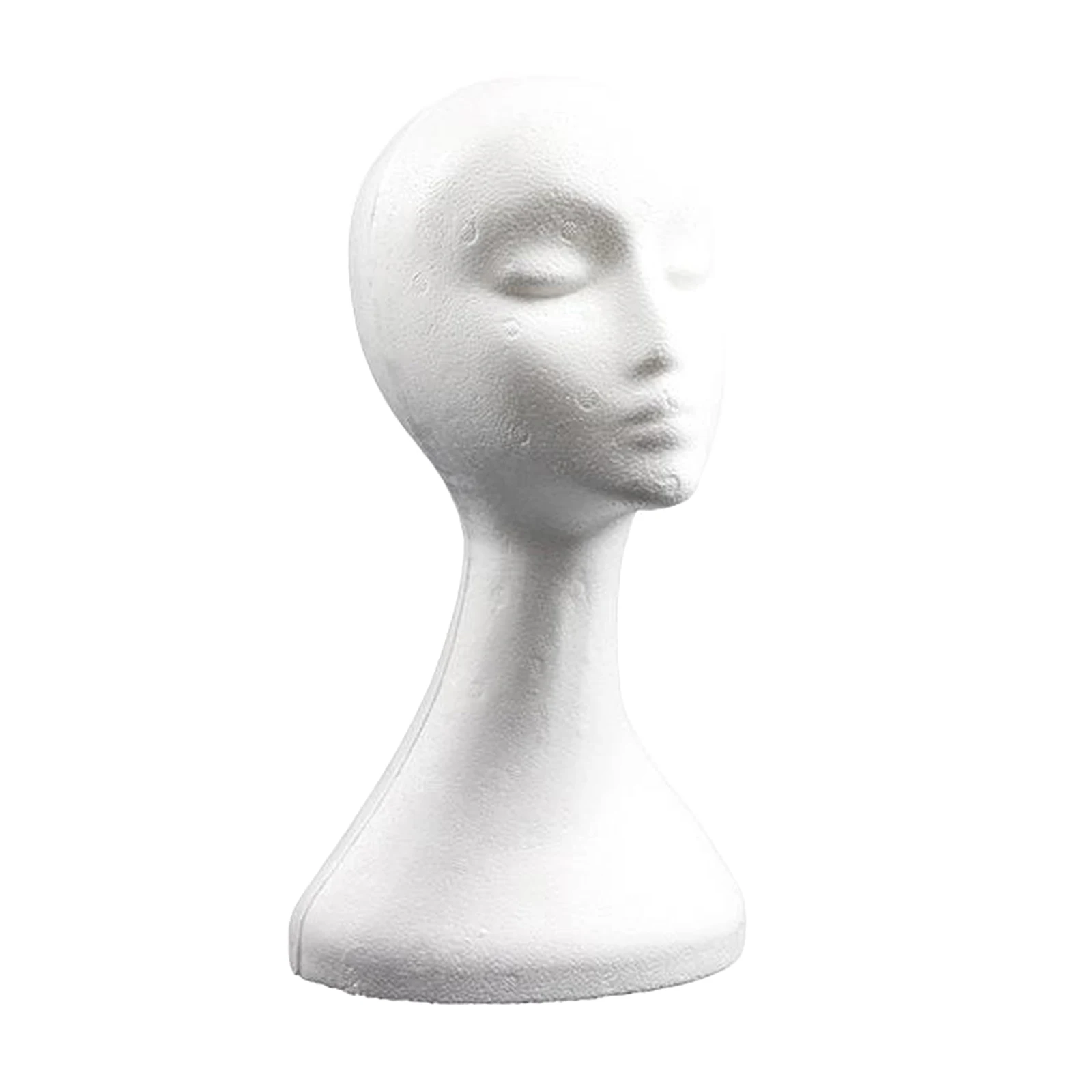 19.5'' Inch Styrofoam Female Wig Head Mannequins Manikin Style Model & Display Women's Wigs Hats & Hairpieces Stand