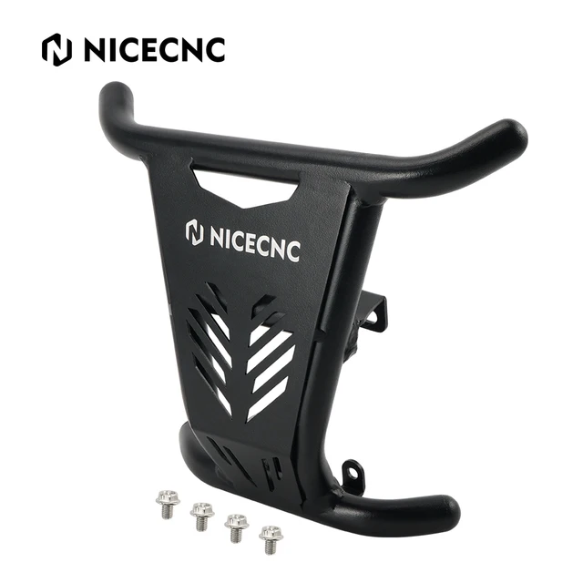 NiceCNC ATV Black Front Bumper Grab Bar Protector Cover Guard Aluminum For Yamaha Raptor 700 700R 2016-2021 2020 2019 2018 2017 black