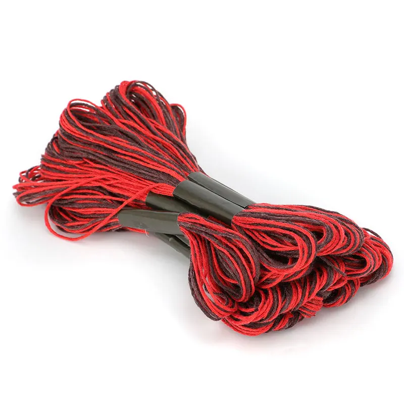 12 шт./партия вышивка крестиком нить для крашения нитей DIY плетение браслета нить для шитья многоцветная вышивка - Цвет: Black Red