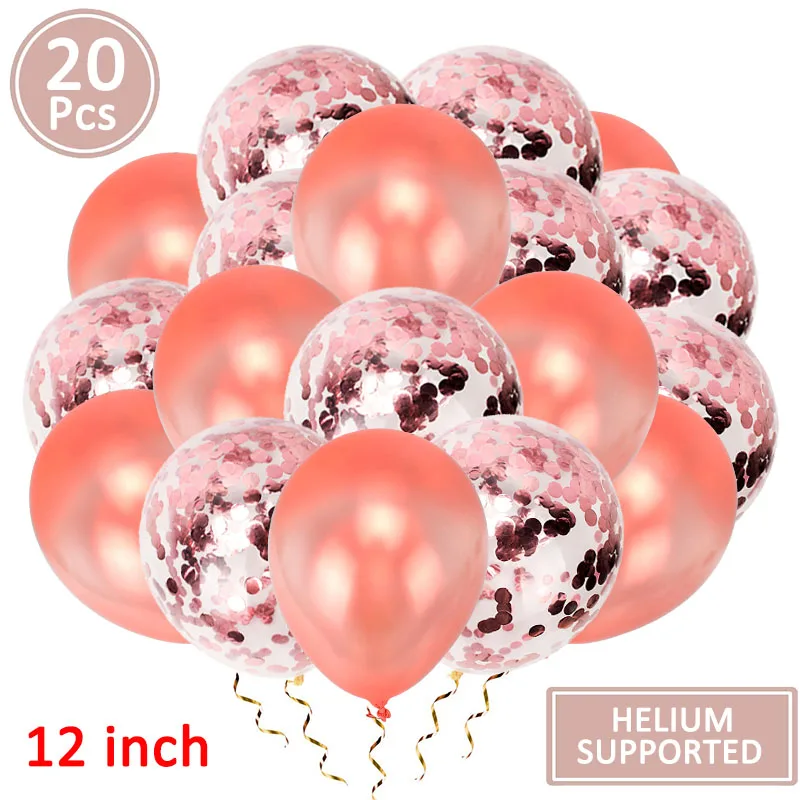 20pcs 12inch Balloons Happy Birthday Party Decorations Princess 1st First Birthday Girl Boy Wedding Just Married Supplies