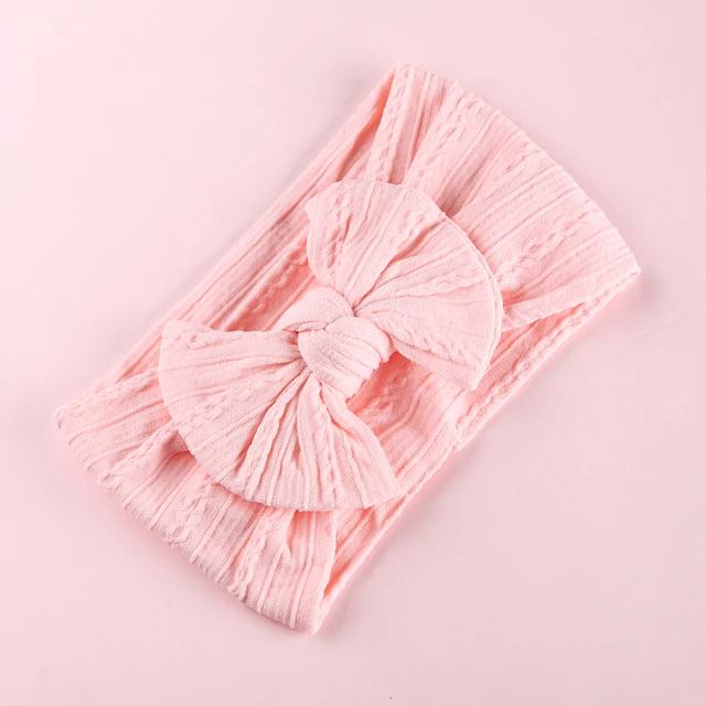 1Pcs Newborn Baby Headband For Girls Elastic Knit Children Turban Baby Bows Soft Nylon Kids Headwear Hair Accessories 32 Colors 11