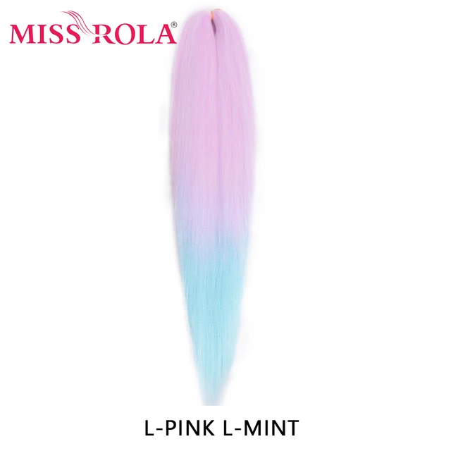 Miss Rola 22 Inch 60G Kanekalon Hair Synthetic Jumbo Braid Yaki Straight Hair Extension Pink Blonde Twist Braid Bulk Wholesale T4/613#