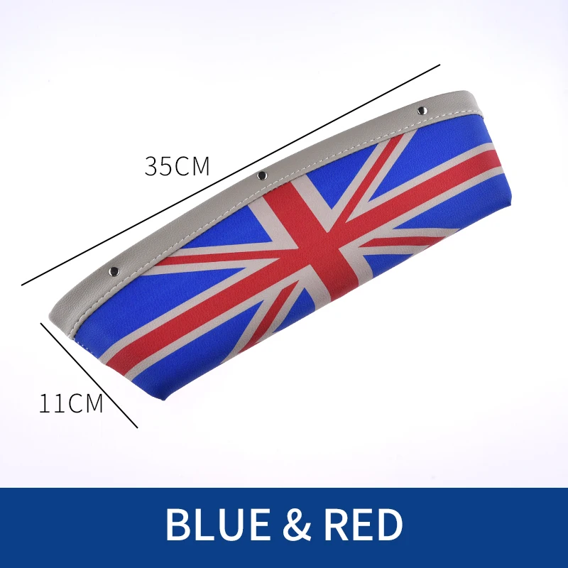 Blue and Red Универсальный автомобильный футляр для хранения, кожаный чехол-органайзер для бумажника, телефона, монет, сигарет, ключей, карт, мелких предметов - Название цвета: Blue and Red