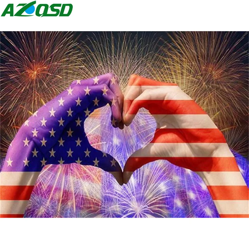 AZQSD 5D DIY Diamond Painting Mosaic Scenic Heart Needlework Picture Of Rhinestones Embroidery Landscape Home Decor | Дом и сад