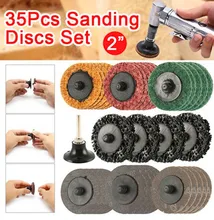 1set 35Pcs 2 Pouces Roloc Disque de Ponçage, Disque à Changement Rapide Combinaison, 1/4 Pouces Tenir S'adapte À Divers Broyeur pour Préparation de Surface Bande