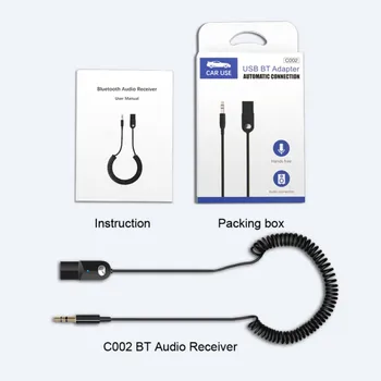 

New Arrival 3.5mm AUX Audio Bluetooth Receiver USB Dongle Adapter For Car FM Radio Speaker Wireless Adapter