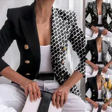 Blazer con estampado único para mujer, Blazer con cuello vuelto, traje de oficina, moda, Otoño e Invierno