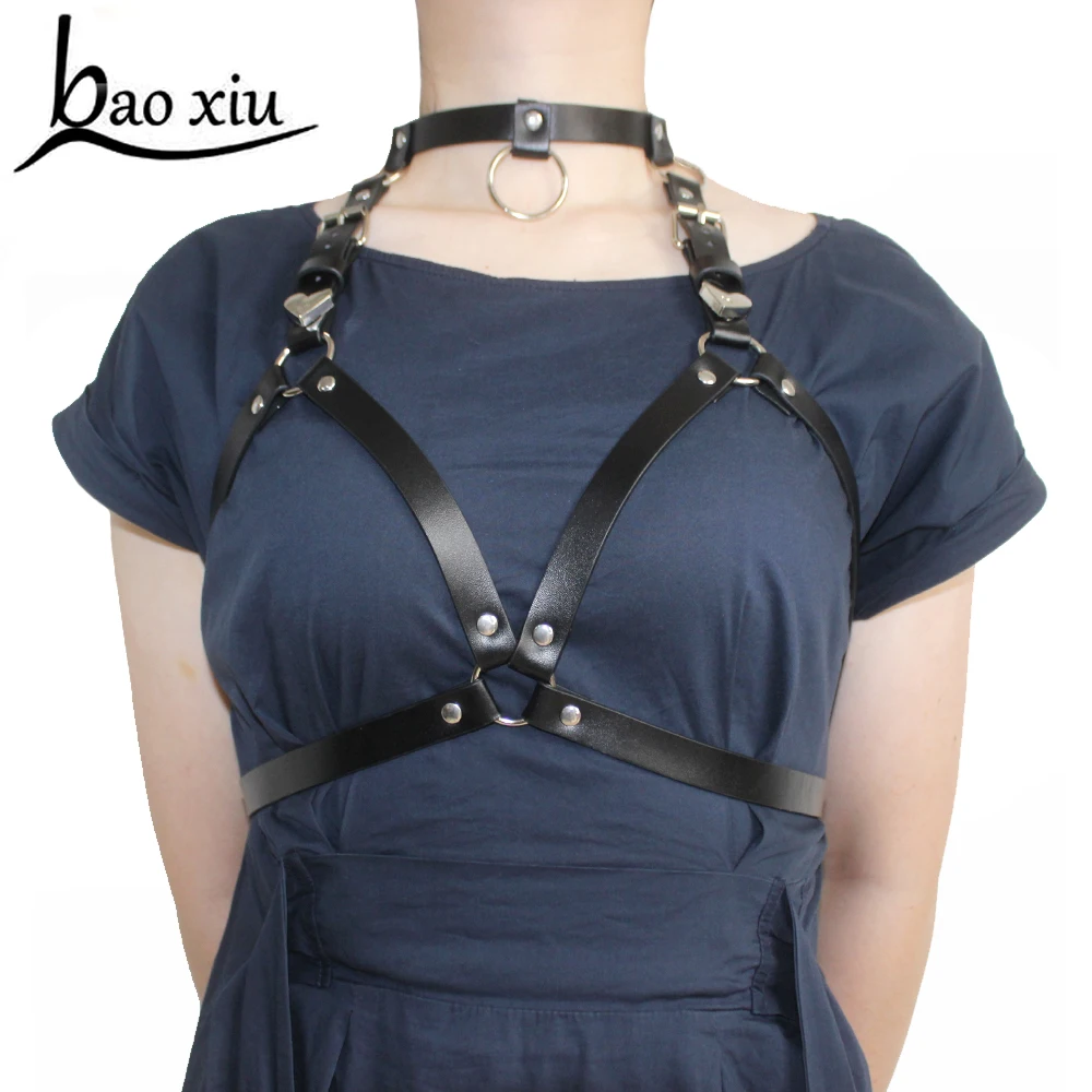 

Новый корсет Искусственная кожа портупея ремни для Для женщин сексуальный, длина от талии до ног тела связывание клетка сердцевидной пряжкой ремни нагрудный подтяжки