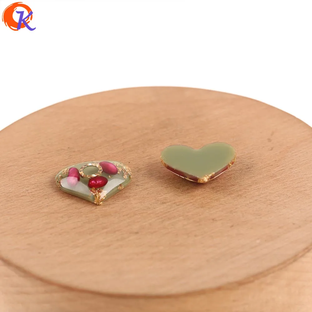 40PCS 20MM SPRING COLOURS HEART SHAPED WOODEN BEADS FOR JEWELLERY MAKING