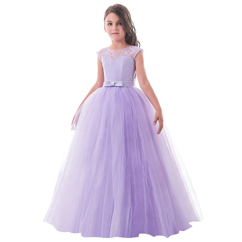 Teen Girls Princess Dress for Party and Wedding Dress - Long Sleeves, Lace Tulle Dress - Girls Party Frock and Gowns: Girl's Cloting and Shoes, Multi Color Free Shipping