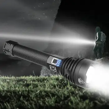 

Super Powerful Xlamp XHP70.2 XHP90 LED Flashlight LED Torch USB XHP50 Lamp Zoom Tactical Torch 18650 26650 Rechargeable Battey