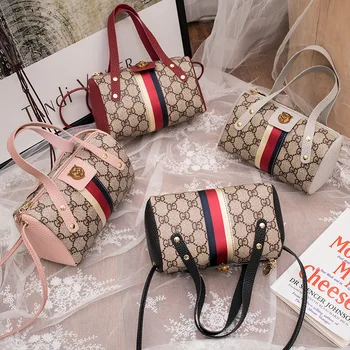 

Fashion Korean version of old-fashioned Boston handbag pu shoulder messenger small bag