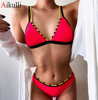 

Sexy Bandage Bikinis Swimsuits Women Swimwear 2020 New Summer Swimming Suit For Female Beach Bathing suit Bikini Two-piece sets