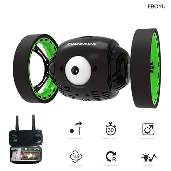 

EBOYU PEG700 2.4G Big Eye WiFi FPV 720P HD Camera RC Jumping Car Jump High Stunt Car Music LED Headlights RC Bounce Car Gift Toy