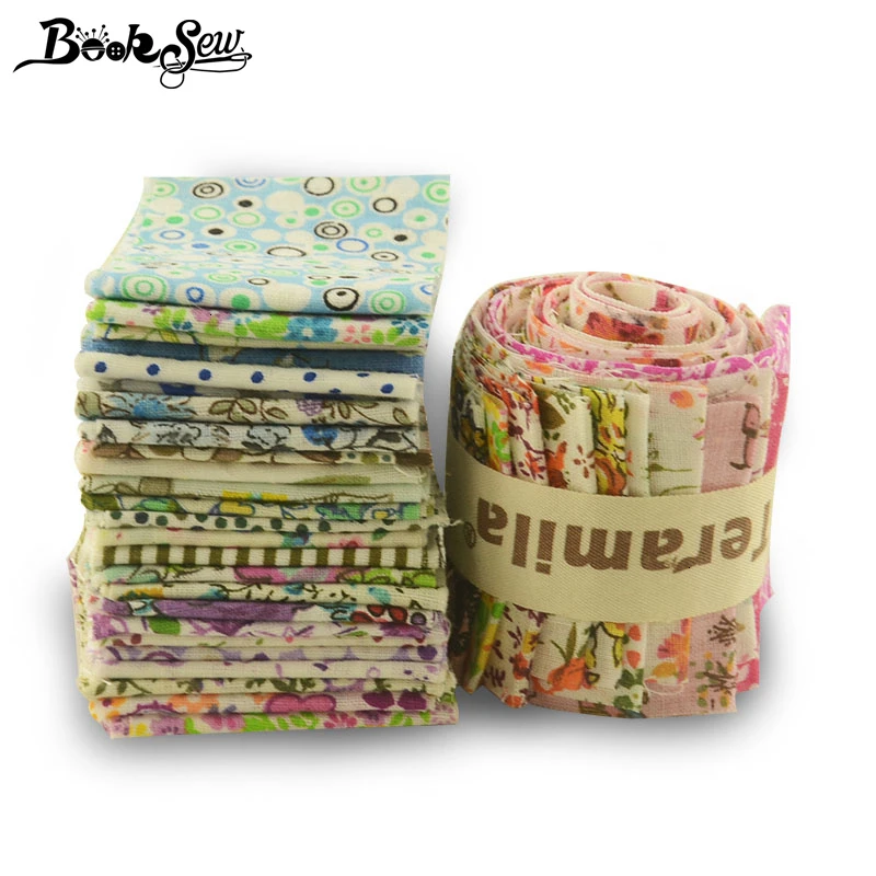Booksew Cotton Fabric Floral 5x50CM Jelly Roll Strips 7-9 Pcs/Lot Telas Patchwork Algodon DIY Dolls Sewing Craft Ankara Fabric