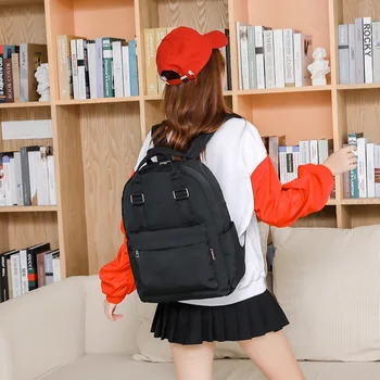 

School Bag Female College Student Korean-Style Fashion Casual Simple Versatile Junior High Student'S Students