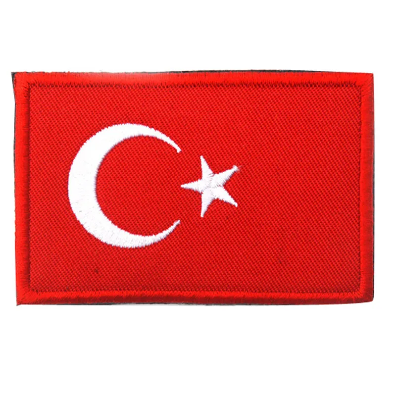 Country Flag Patch Embroidery armband Stripes Embroidered Russia Turkey Singapore Korea Pakistan Flag Tactical Military Patch #4 (10) - 副本