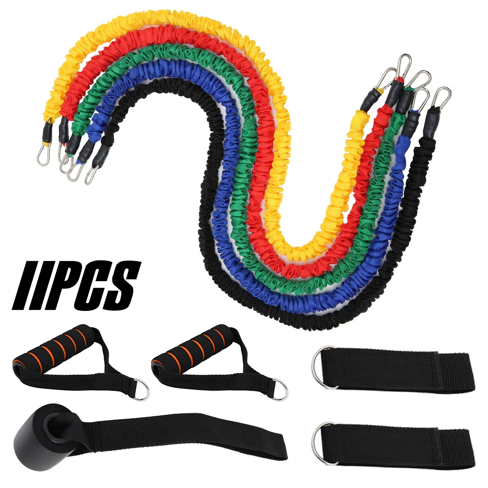 11/12pcs Fitness Pull Rope Resistance Bands Latex Strength Gym Equipment Home Elastic Exercises Body Fitness Workout Equipment