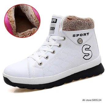 

Women Winter Snow Boots Warm Plush Fashion Girls Casual Shoes Red White Outdoor Walking Thermal Boots Snow Shoes Walking Boots
