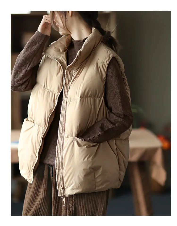 

Aransue Down Cotton Coat Vest Women 2022 Autumn Winter Korean Version Loose Large Warm Fashion Waistcoat Short Jacket