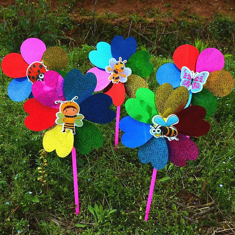 

2Pcs Kids Colorful Sequins Windmill Wind Spinner Home Garden Decor Kids Toys For Kids