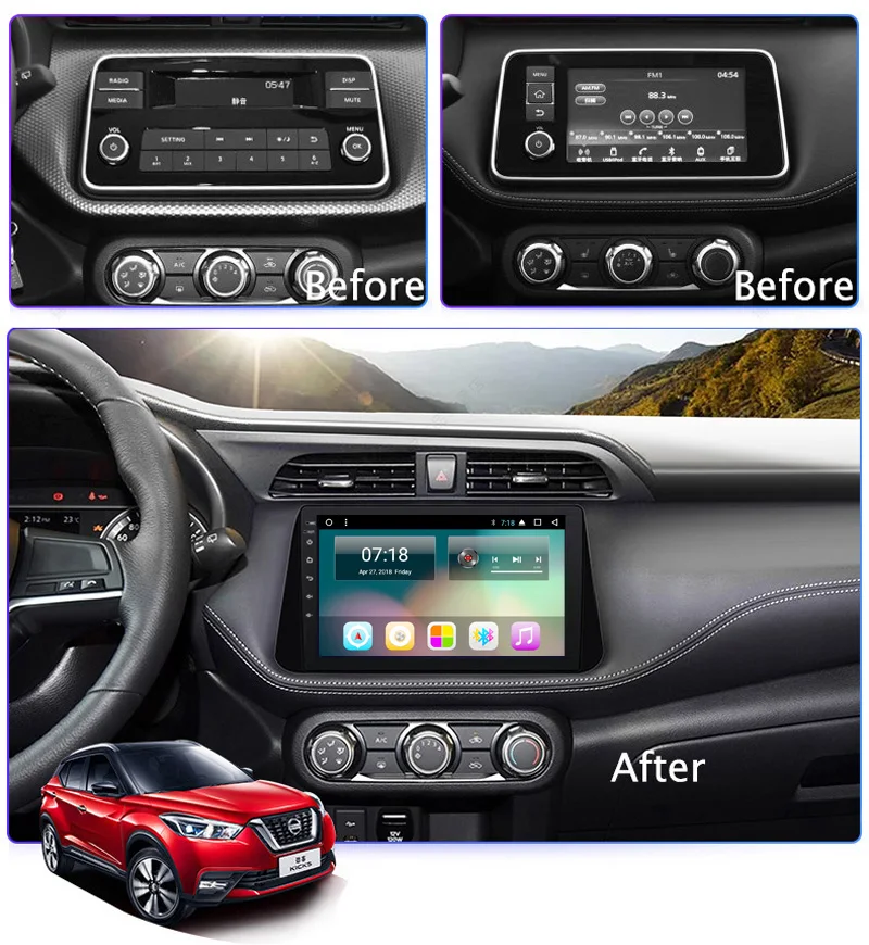 Excellent 2G RAM 32G ROM 10.1 inch Android 8.1 car dvd gps navigation For Nissan kicks 2017-2018 multimedia radio system 2