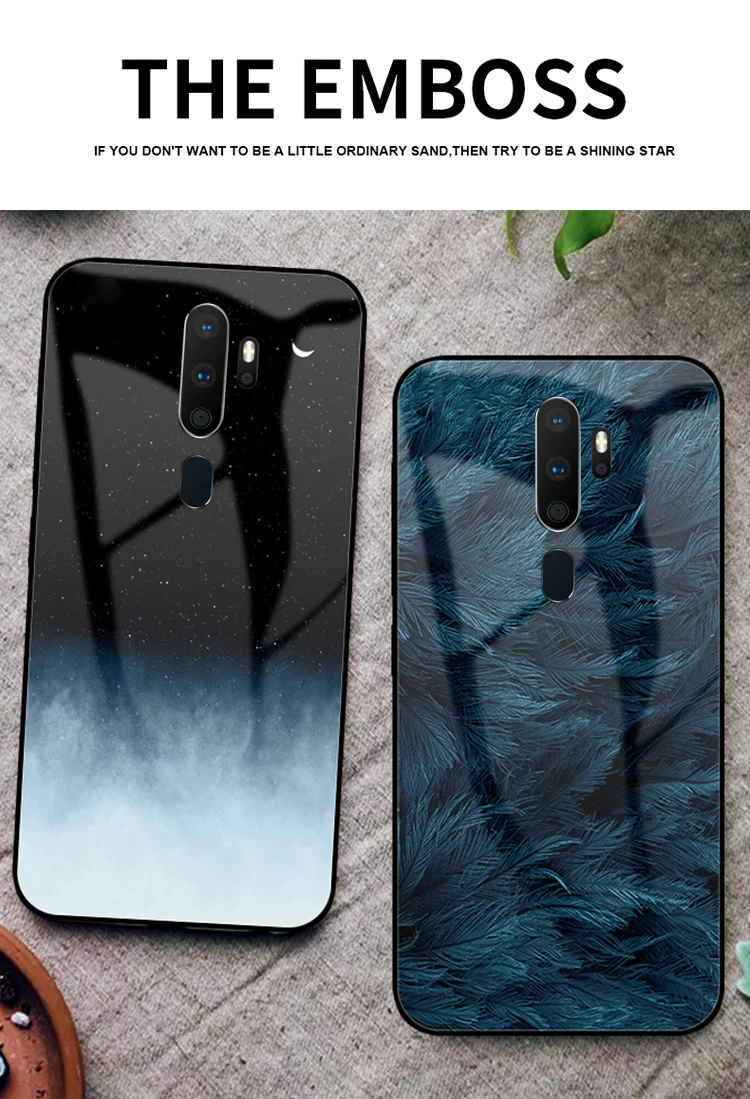 Чехол Auroras из закаленного стекла для oppo A9 с мраморным принтом, мягкая ТПУ Рамка, противоударный чехол для телефона oppo A5 чехол s