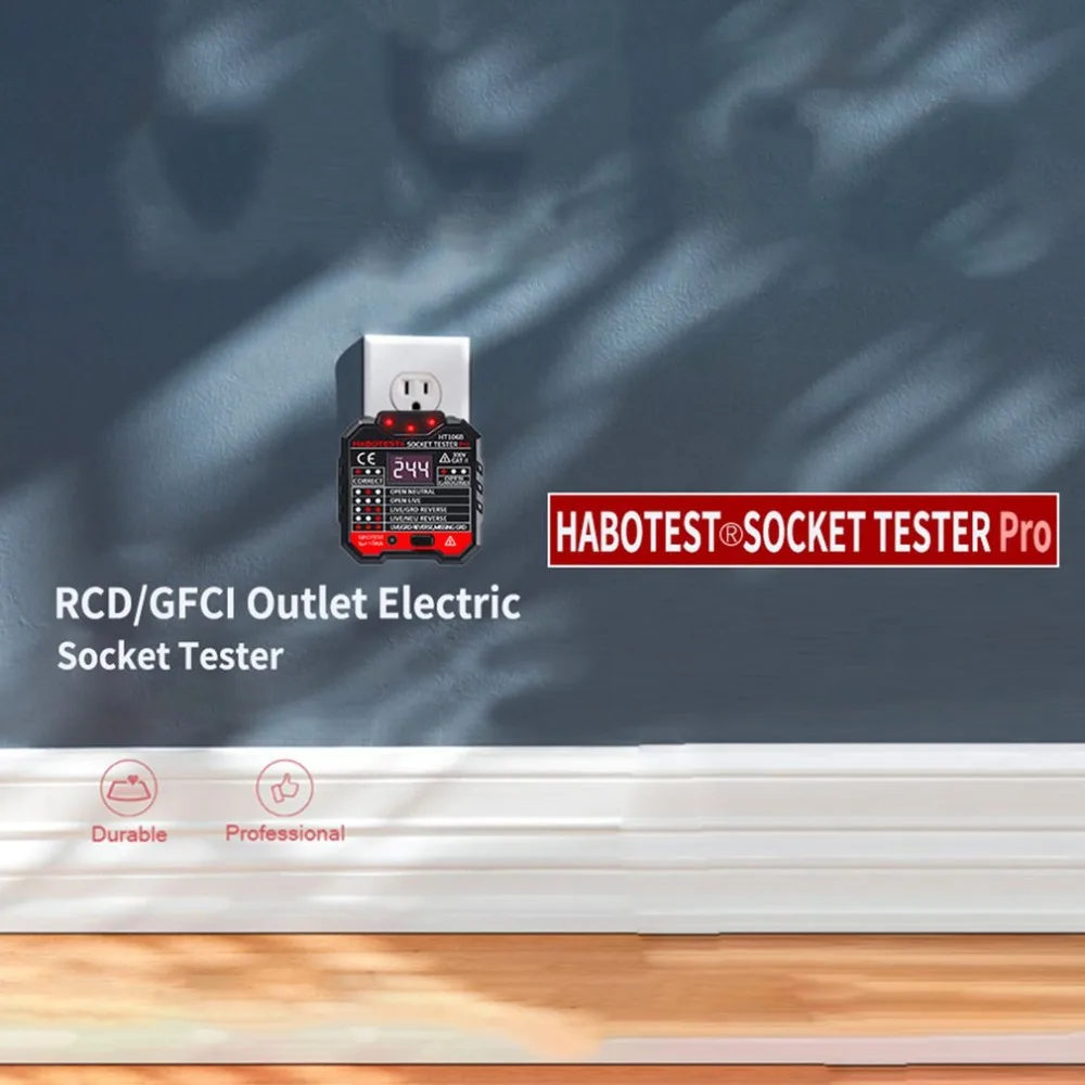 HABOTEST GFCI тестер на выходе 48-250 В розетка питания автоматический детектор полярности напряжения электрической цепи настенный выключатель