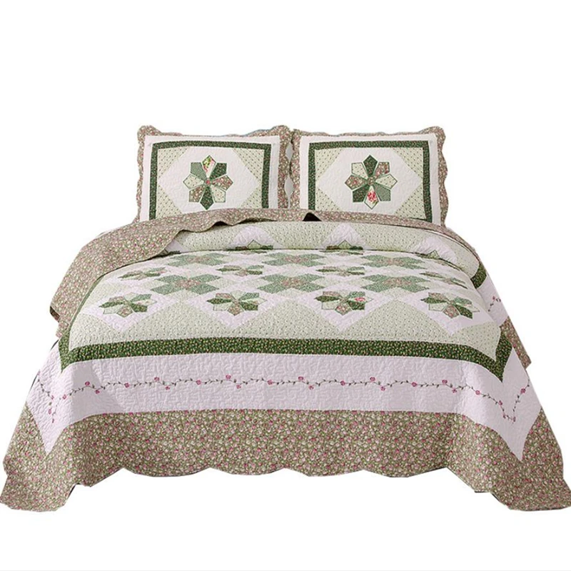 3 шт. цветные разбитые цветы покрывало на кровать зеленые вены покрывало Алмазная головоломка комплект постельного белья роскошное Стёганое одеяло лоскутное одеяло