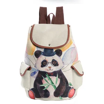 

Women Backpacks Casual Floral Cartoon Printed Backpack Female Linen Drawstring School Bag For Teenage Girls Travel Rucksack #L5