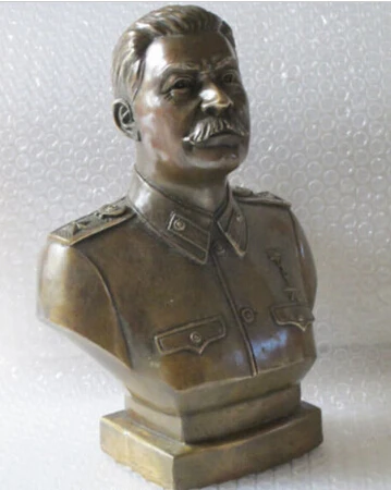406+++ 1" Вестерн арт бронзовая Медная скульптура Иосиф Сталин бюст статуя
