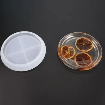 

Silicone Crystal Epoxy Resin Mold Round Saucer Coaster Casting DIY Crafts Mould H37C