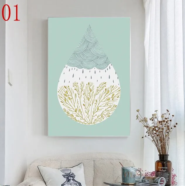 Decor Children Room Pictures Printing Canvas Geometric Balloon And Spring Tree Paintings Wall Art Minimalism Nordic